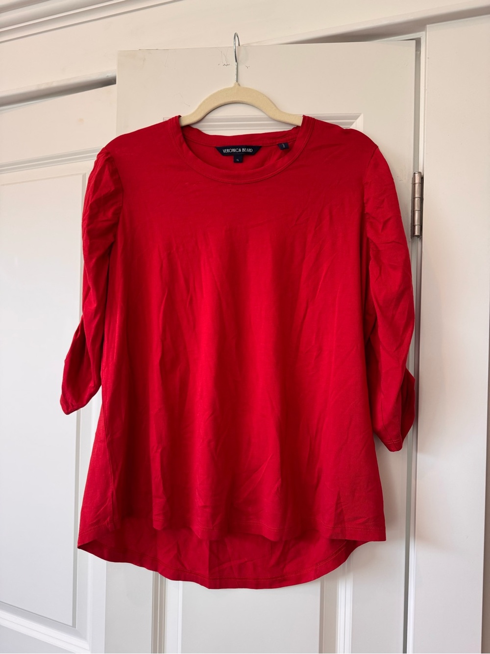Veronica Beard Waldorf Tee Red- XL